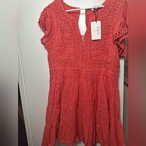 Sea NY coral detailed dress sized l